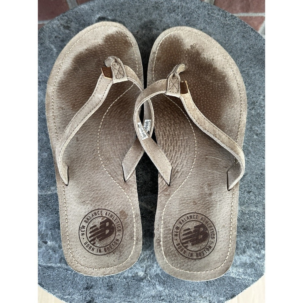 New Balance Womens Size 7B Brown Cushioned Slip On Flip Flop Sandals Shoes - Picture 5 of 9